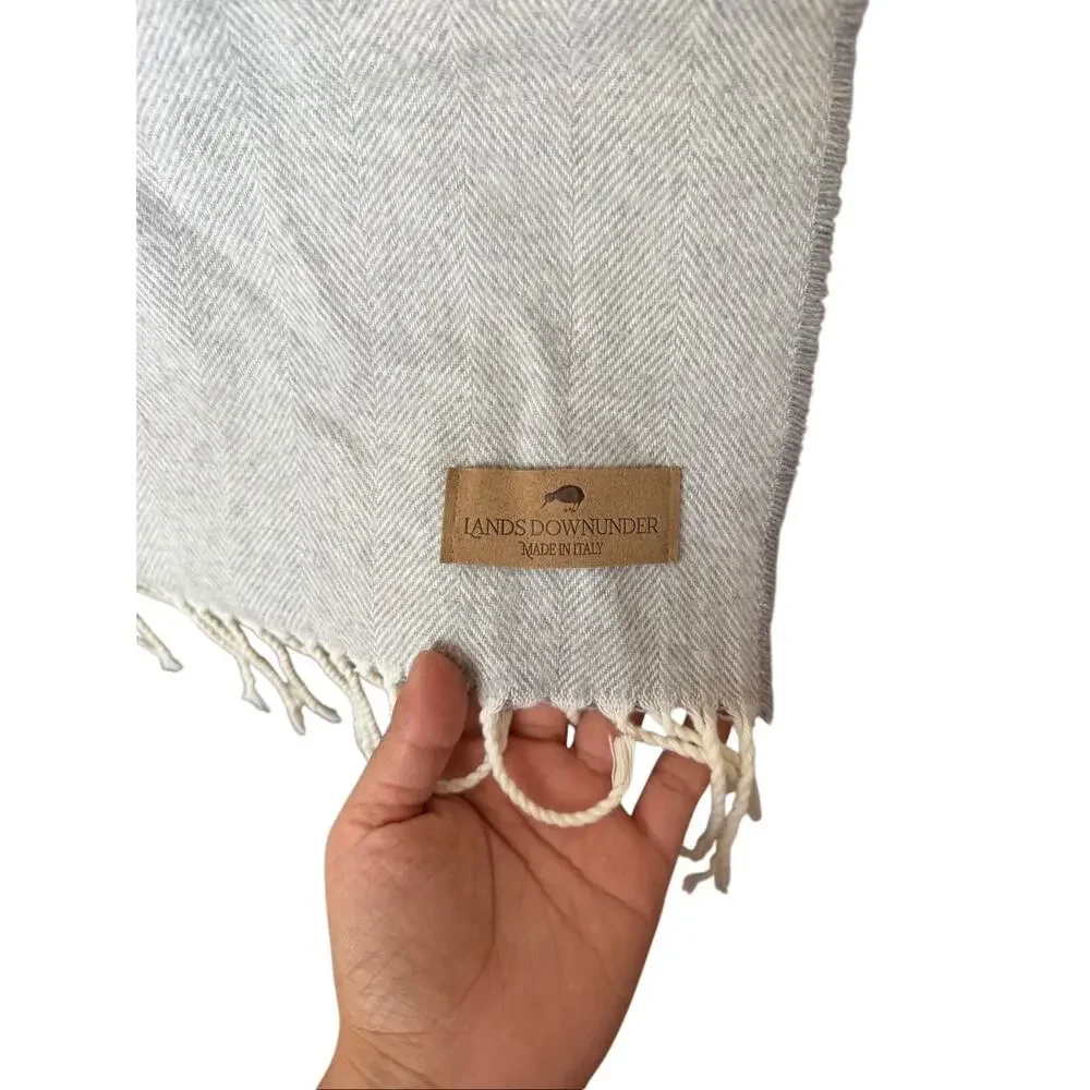 Lands Downunder Italian Herringbone Throw Blanket Gray Soft & Cozy‎ 60x56 Inches